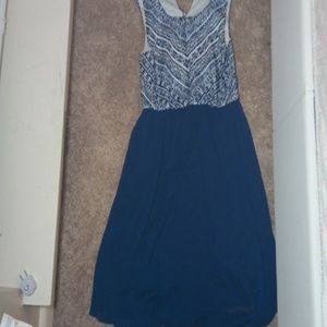 Dark blue and white dress